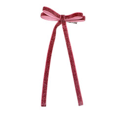 Shiny Ribbon Hair Clip – Pink